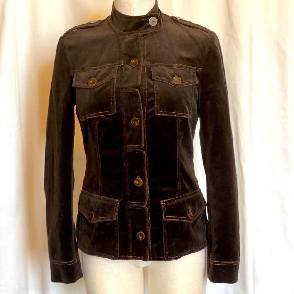 Brown velvet Sz 2 Jacket by Worth Lennon style